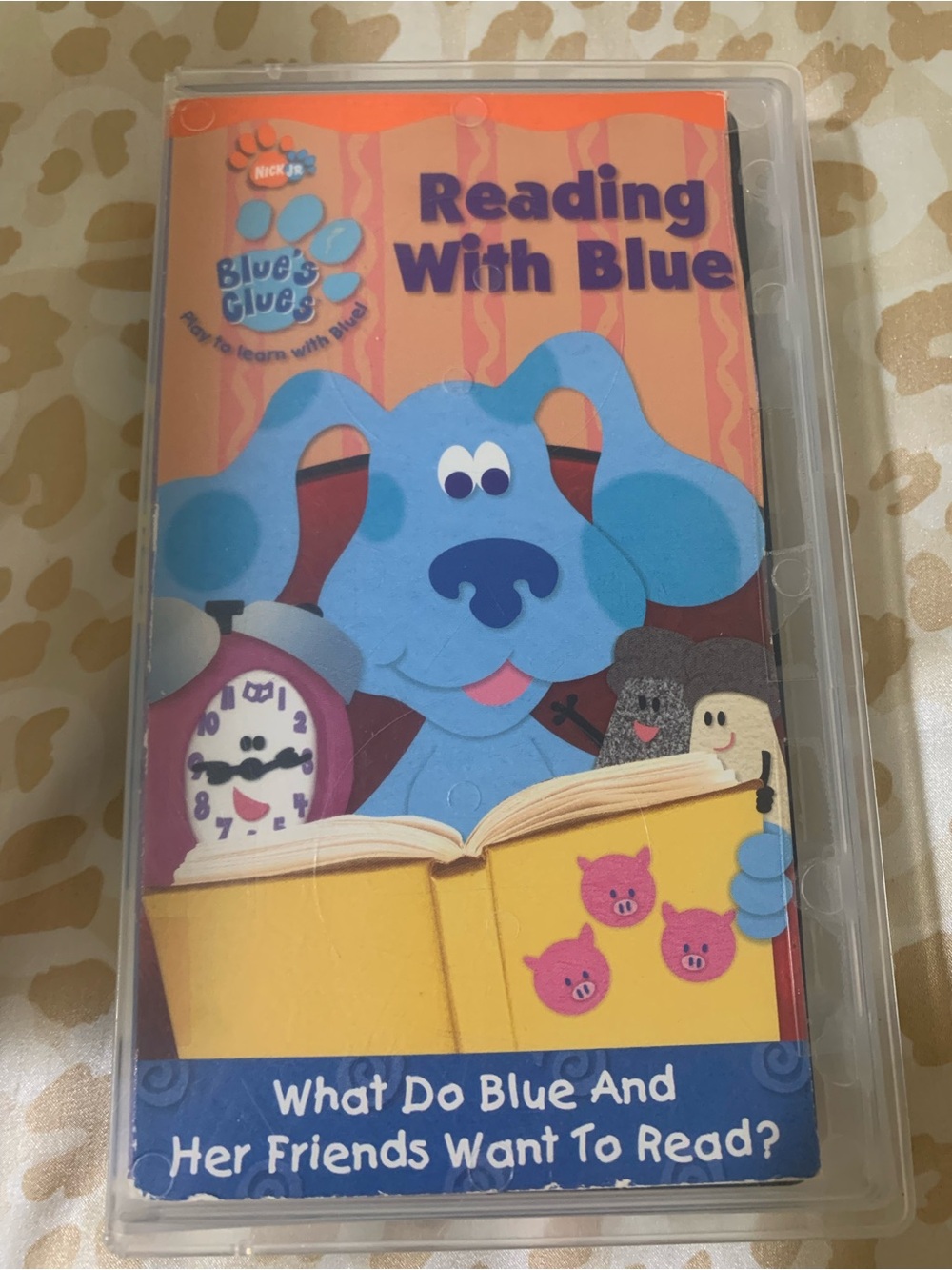 Blue's Clues "Reading With Blue" Kids VHS - Blue Character